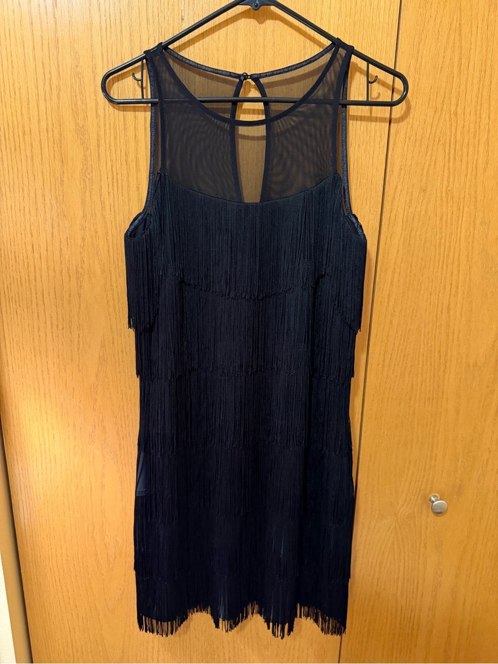 White Black - Women’s Black Fringe Cocktail Dress